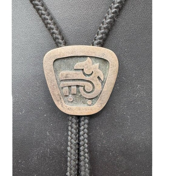 Taxco Other - Taxco Necklace Bolo Tie Cipactli Deity "CROCODILE WARRIOR" Sterling Silver VTG